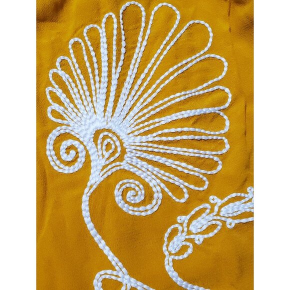 NWT Ancient Kallos Anthemio in Amber Embroidered Cold Shoulder Maxi Dress M - Picture 7 of 8